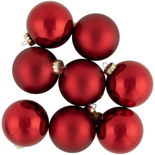 Northlight 72ct Red 2-Finish Glass Christmas Ball Ornaments 4" (100mm) 5 Northlight 72ct Red 2-Finish Glass Christmas Ball Ornaments 4" (100mm) - Image 3
