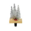 Northlight 8.5" Silver And Red Wooden Christmas Trees Stocking Holder -Christmas Decoration Store northlight wy15241 49938.1587643979