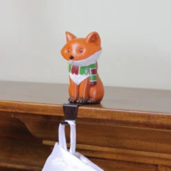 Northlight 9" Standing Fox Wearing A Striped Scarf Christmas Stocking Holder -Christmas Decoration Store northlight wy15243 3 97437.1587644067