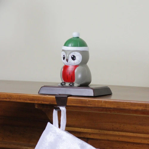 Northlight 6" Red And Green Perched Owl Christmas Stocking Holder 5 Northlight 6" Red And Green Perched Owl Christmas Stocking Holder - Image 3