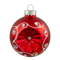 Northlight 6ct Red And Silver Retro Reflector Matte Glass Christmas Ball Ornament Set 3.25" (82mm) -Christmas Decoration Store northlight wy27598 1 07850.1588344183