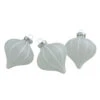 Northlight 3ct Clear And White Matte Frosted Glitter Stripes Glass Christmas Onion Drop Ornaments 3.25" (75mm) -Christmas Decoration Store northlight wy27603 63111.1588344130