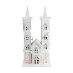 Northlight 15.75" White Pre-Lit LED Snowy Double Tower Church Christmas Decor 7 Northlight 15.75" White Pre-Lit LED Snowy Double Tower Church Christmas Decor -Christmas Decoration Store northlight y02954 3 04107.1602122187