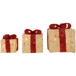 Northlight Set Of 3 Lighted Cream Gift Boxes Outdoor Christmas Decorations 10" 9 Northlight Set Of 3 Lighted Cream Gift Boxes Outdoor Christmas Decorations 10" -Christmas Decoration Store northlight y15962 3 73805.1679418488