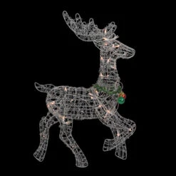 Northlight 25.5" Silver And Green Lighted Prancing Reindeer Christmas Outdoor Decoration -Christmas Decoration Store northlight y83838 3new 80318.1665580043