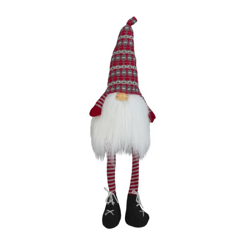 Northlight 23" Red And Gray Striped Christmas Santa Gnome With Dangling Legs 3 Northlight 23" Red And Gray Striped Christmas Santa Gnome With Dangling Legs