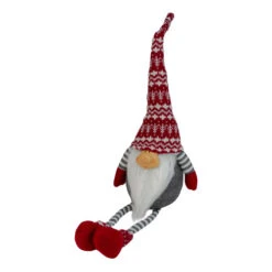 Northlight 24" Gray And Red Smiling Dangling Leg Christmas Gnome Decoration -Christmas Decoration Store northlight yj36284 b 2 67562.1587645150
