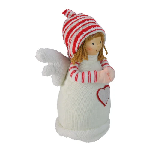 Northlight 10.5" White And Red Angel Boy With Heart Christmas Tabletop Figurine 4 Northlight 10.5" White And Red Angel Boy With Heart Christmas Tabletop Figurine - Image 2