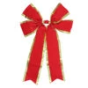 Northlight 24" X 38" Red 4-Loop Velveteen Christmas Bow With Gold Trim -Christmas Decoration Store northlight ys28012 04778.1588344128