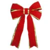 Northlight 25" X 37" Giant Red 3D 4-Loop Velveteen Christmas Bow With Gold Trim -Christmas Decoration Store northlight ys28013 20034.1588344194