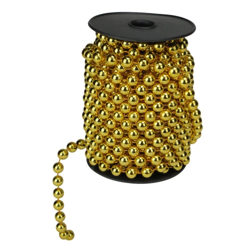 Northlight 33ft X 10mm Shiny Gold Round Beaded Christmas Garland 4 Northlight 33ft X 10mm Shiny Gold Round Beaded Christmas Garland - Image 2
