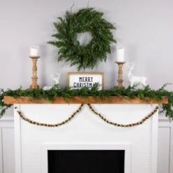 Northlight 5' Green, Gold And Red Jingle Bell Christmas Garland, Unlit -Christmas Decoration Store northlight ys28302 styled20on20fireplace202 96905.1686143934