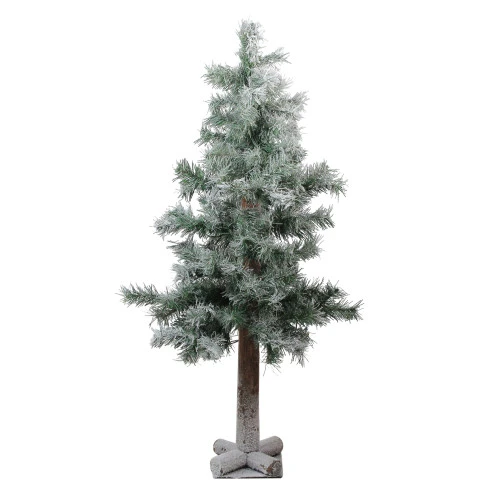 Northlight 3' Medium Flocked And Glittered Woodland Alpine Artificial Christmas Tree - Unlit 3 Northlight 3' Medium Flocked And Glittered Woodland Alpine Artificial Christmas Tree - Unlit