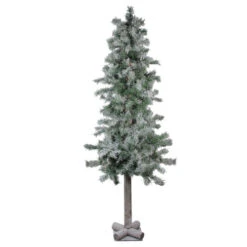 Northlight 5' Lightly Flocked And Glittered Woodland Alpine Artificial Christmas Tree, Unlit