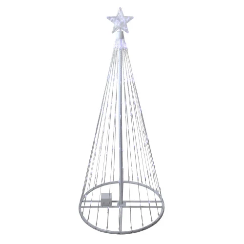 Northlight 4' Pre-Lit White LED Show Cone Christmas Tree Yard Decor 4 Northlight 4' Pre-Lit White LED Show Cone Christmas Tree Yard Decor - Image 2