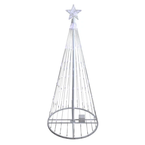 Northlight 4' Pre-Lit White LED Show Cone Christmas Tree Yard Decor 5 Northlight 4' Pre-Lit White LED Show Cone Christmas Tree Yard Decor - Image 3