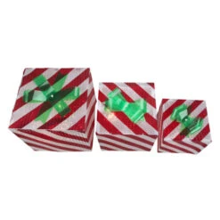 Northlight Set Of 3 Red And White Striped Gift Box Outdoor Christmas Decor -Christmas Decoration Store northlight zg15692 2 01198.1665087795