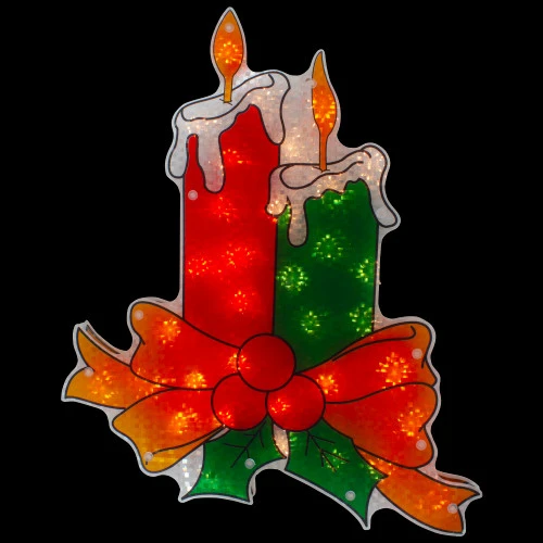 Northlight 17" Lighted Holographic Candle Christmas Window Silhouette Decoration 4 Northlight 17" Lighted Holographic Candle Christmas Window Silhouette Decoration - Image 2