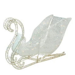 Northlight 41" Lighted Elegant White Glittering Christmas Sleigh Outdoor Decor