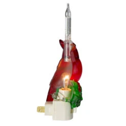 Northlight 7.5" Red Christmas Cardinal With Holly And Berry Bubble Night Light -Christmas Decoration Store northlightct 72 219 107 3 89702.1588344269