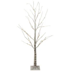 Northlight 4' Pre-Lit LED White Birch Tree Outdoor Decoration - White Lights