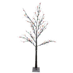 Northlight 6' Pre-Lit LED Brown Artificial Christmas Tree- Multi-Colored Lights