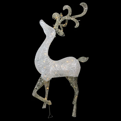 Northlight 4.6' Lighted And Glitter Drenched Reindeer Outdoor Christmas Yard Art 5 Northlight 4.6' Lighted And Glitter Drenched Reindeer Outdoor Christmas Yard Art - Image 3