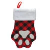 Northlight 15.5" Red And Black Buffalo Plaid Pet Embroidered Christmas Stocking -Christmas Decoration Store northlightl27909 1 41114.1664726381