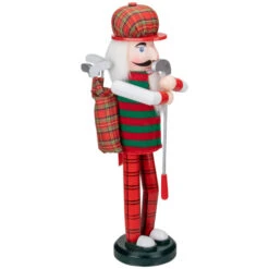 14" Red And Green Plaid Wooden Golfer Christmas Nutcracker 9 14" Red And Green Plaid Wooden Golfer Christmas Nutcracker -Christmas Decoration Store nutcracker20factory f97136 3 78470.1665519663