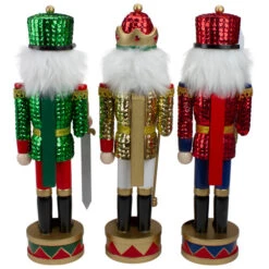 Set Of 3 Red Sequin Jacket Wooden Christmas Nutcrackers 14.25" -Christmas Decoration Store nutcrackerfactory 97166 2updated 33966.1665610430