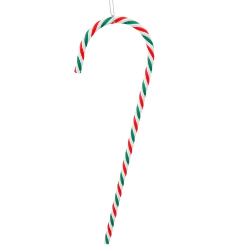 Set Of 2 Red And Green Striped Candy Cane Christmas Ornaments 18" 3 Set Of 2 Red And Green Striped Candy Cane Christmas Ornaments 18"