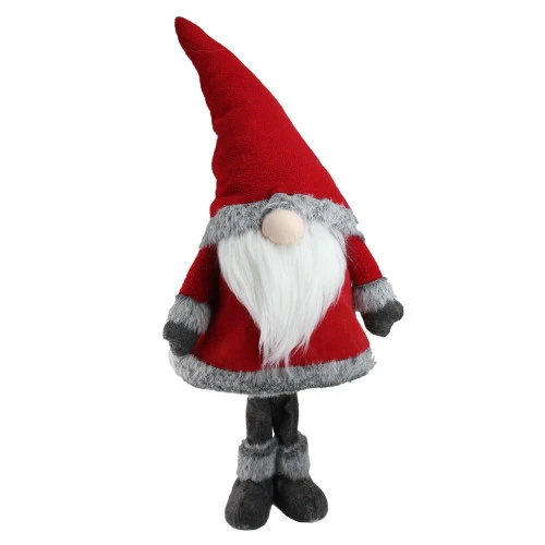Northlight 28” Red Standing Christmas Santa Claus Gnome With Gray Faux Fur Trim 3 Northlight 28” Red Standing Christmas Santa Claus Gnome With Gray Faux Fur Trim