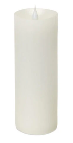 Melrose 7" White Pre-Lit LED Pillar Candle With Moving Flame
