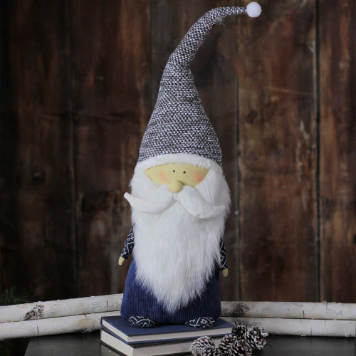 Northlight 27.5" Blue And Gray Standing Santa Gnome Tabletop Decor 5 Northlight 27.5" Blue And Gray Standing Santa Gnome Tabletop Decor - Image 3