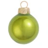 40ct Kiwi Green Pearl Glass Christmas Ball Ornaments 1.5" (40mm)
