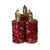 PENN 9" Red And Gold Flameless Sequin LED Lighted Christmas Pillar Candle Tabletop Decor 1 PENN 9" Red And Gold Flameless Sequin LED Lighted Christmas Pillar Candle Tabletop Decor -Christmas Decoration Store penn 12 11519 31647.1588350596