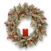 Christmas Central Pre-Lit Snowy Bristle Berry Artificial Christmas Wreath, 24-Inch, White LED Lights -Christmas Decoration Store pesb3 300 24wbr 66677.1588348946