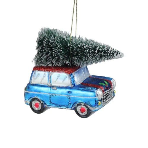 Northlight 4" Blue Station Wagon Hauling Home The Holiday Tree Christmas Ornament 3 Northlight 4" Blue Station Wagon Hauling Home The Holiday Tree Christmas Ornament