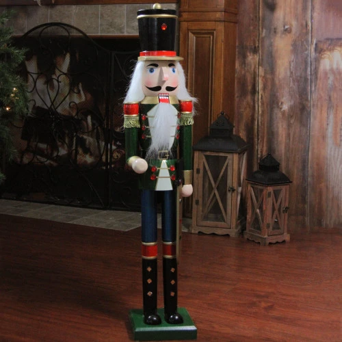 Northlight 36.75" Green And Black Christmas Nutcracker Soldier With Sword 6 Northlight 36.75" Green And Black Christmas Nutcracker Soldier With Sword - Image 4