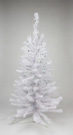 Northlight 4' Pre Lit White Iridescent Pine Artificial Christmas Tree - Green Lights