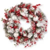Christmas Central Red And White Ornaments Artificial Christmas Wreath, 24-Inch, Unlit -Christmas Decoration Store rac j501x24 25496.1587644190