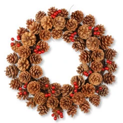 Pinecone Artificial Wreath - 20-Inch, Unlit
