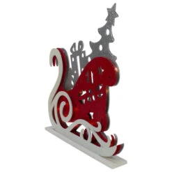 18" Pre-Lit Red And Silver LED Sleigh Christmas Tabletop Silhouette Decoration -Christmas Decoration Store raz 3419044 2 49053.1597323280