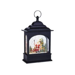 12" Santa And Christmas Tree Lighted Water Table Top Decoration