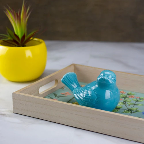 5.5" Pastel Blue Tabletop Bird Figurine 4 5.5" Pastel Blue Tabletop Bird Figurine - Image 2