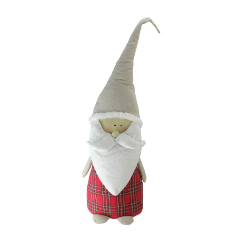 Northlight 19" Red And White Plaid Blushing Santa Gnome Tabletop Decor 3 Northlight 19" Red And White Plaid Blushing Santa Gnome Tabletop Decor