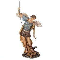 Antiqued St. Michael And The Devil Tabletop Statue 18.5"