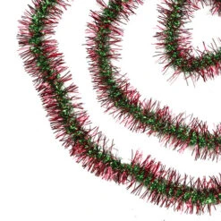 Northlight 50' X 3" Red And Green Spiral Center Christmas Tinsel Garland - Unlit