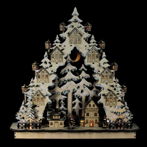 Roman 18.75” LED Cut Woodland Town In A Tree Christmas Tabletop Decor 5 Roman 18.75” LED Cut Woodland Town In A Tree Christmas Tabletop Decor - Image 3