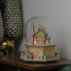Roman 8.75" Christmas LED Wood Cut Town Table Top Dome Decoration 7 Roman 8.75" Christmas LED Wood Cut Town Table Top Dome Decoration -Christmas Decoration Store roman20131467 3 15738.1587644957